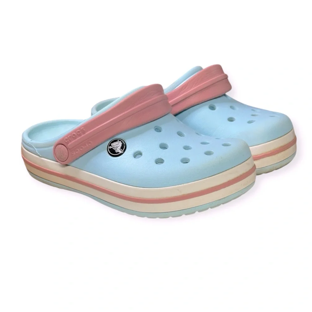 CROCS Kids Water Shoes - Light‎ Blue and Pink Size 1